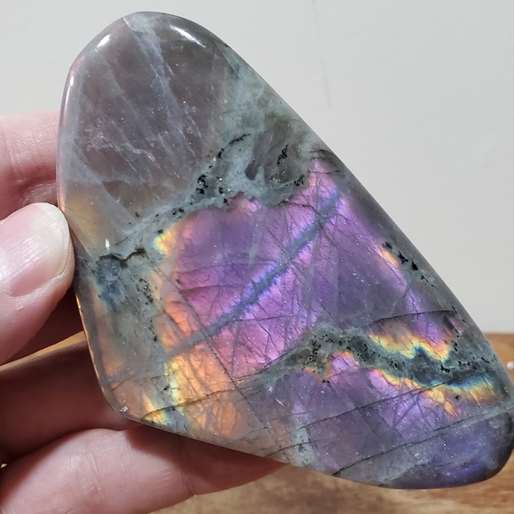 Labradorite Crystal Freeform, Two-Sided Flash, 176 grams - Picture 17 of 17